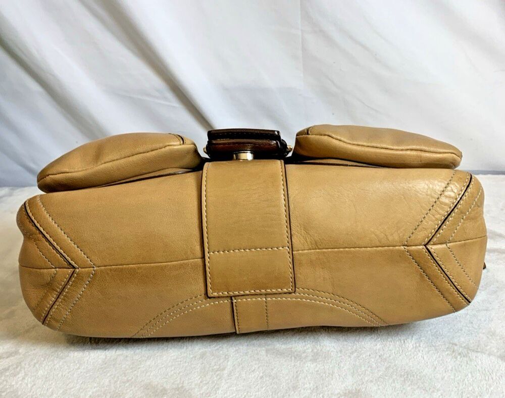Vintage Coach Soho Buckle Flap Shoulder Bag 9434 British Tan Leather Y2K - Picture 14 of 16